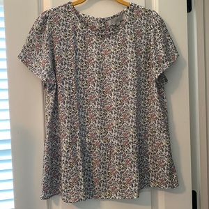 Loft ruffle floral blouse